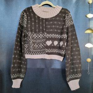 Free People Snow Globe Lightweight Alpaca Wool Blend Sweater Cropped sz Small